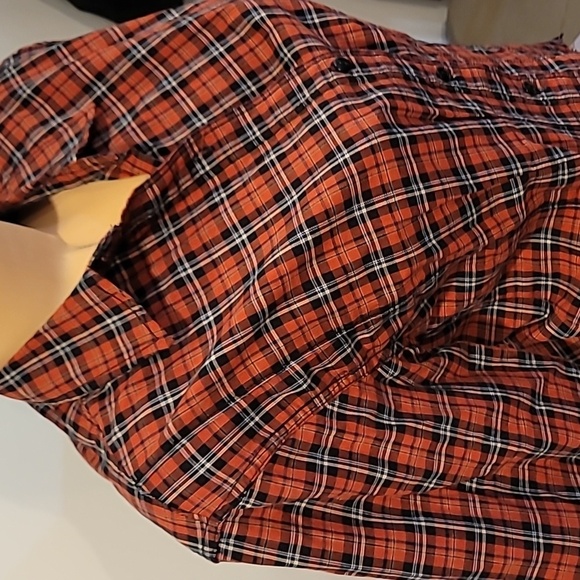 CURRENT / ELLIOTT - TELLA Shirt Red Tartan Plaid Cropped Shirt - Picture 16 of 16